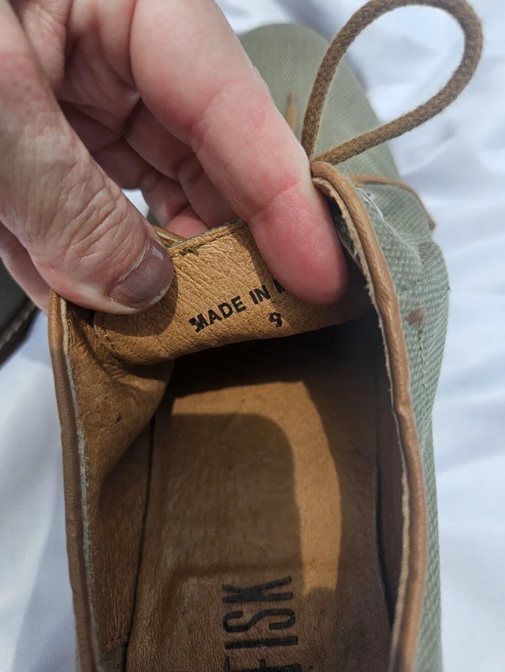 J.D. Fisk Volkan Canvas Oxfords Size 9 Olive